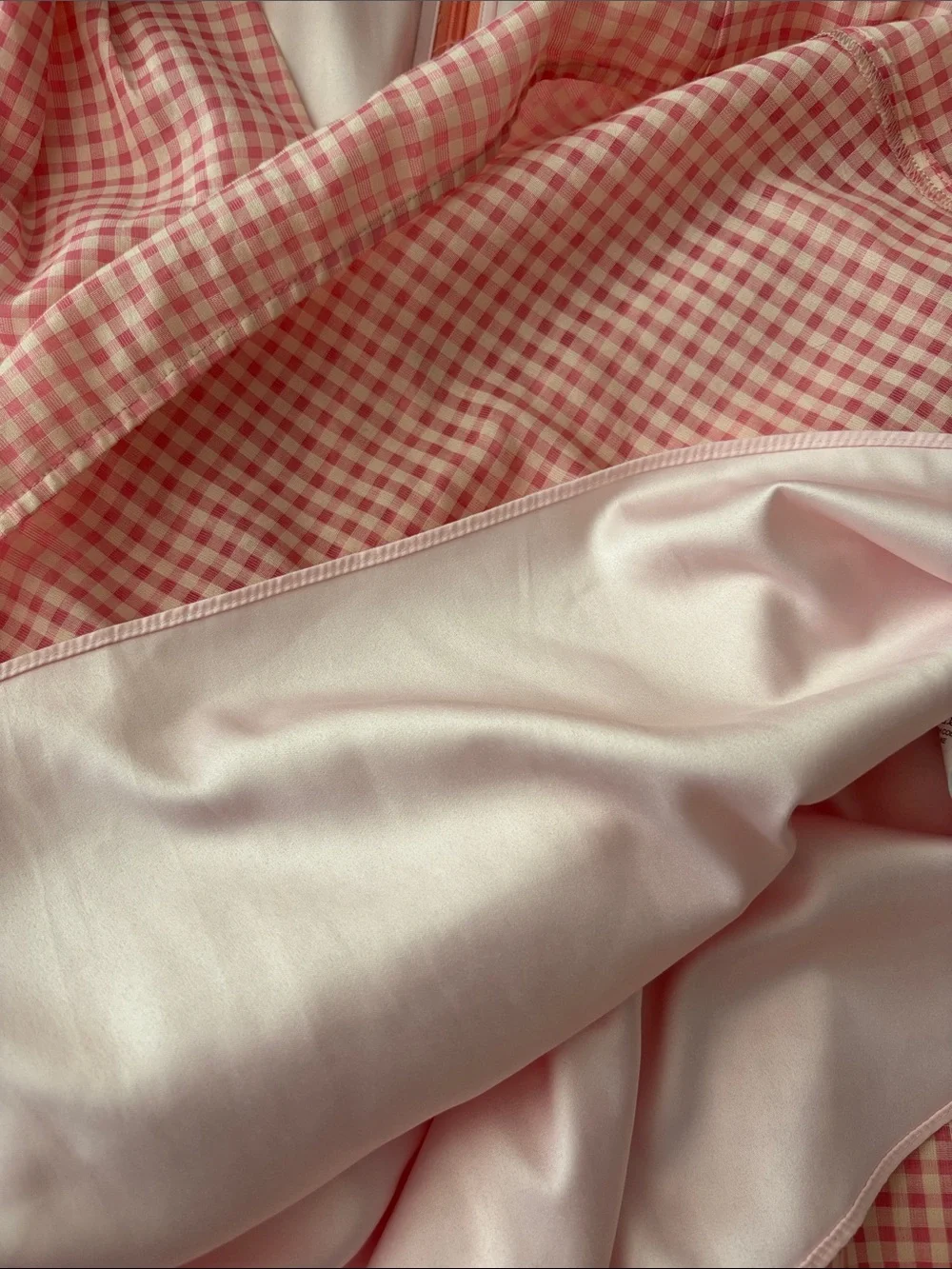 NWT Kate Spade Pink Gingham Silk Blend  Burnout Midi Dress Sz 8 / 10